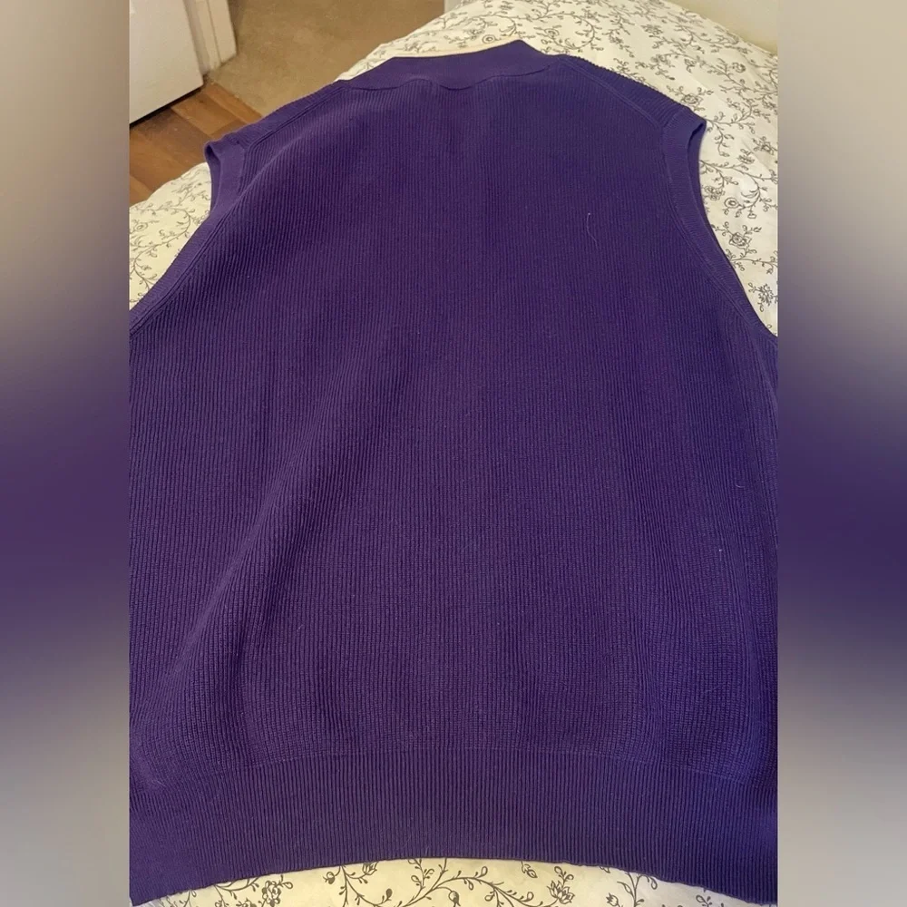 Paul Fredrick Men's Zip-Up Purple Sweater 💯 cotton perfect for spring!
